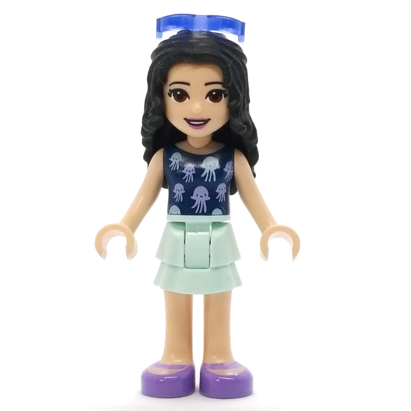 Lego Emma - Dark Blue Top, Light Aqua Skirt, Glasses