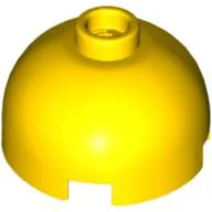 Brick Round 2 x 2 Dome Top, Blocked Open Stud, Bottom Axle Holder / Yellow