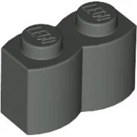 Brick Special 1 x 2 Palisade [aka Log] / Dark Gray