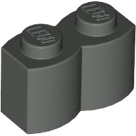 Lego Brick Special 1 x 2 Palisade [aka Log] / Dark Gray