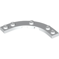 Lego Plate Round Corner 5 x 5 with 4 x 4 Round Cutout / White