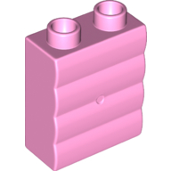 Lego Duplo Brick 1 x 2 x 2 Log Effect / Bright Pink