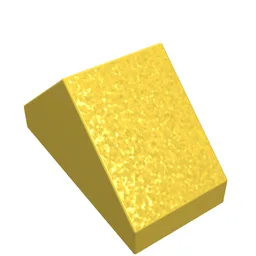 Brick Sloped 45° 2 x 1 Double with Ovoid Bottom Pin / Yellow