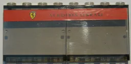 Stickered Assembly 8 x 1 x 3 with Ferrari Logo and 'SCUDERIA FERRARI' on Red Stripe Pattern (Sticker) - Set 8672