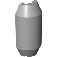 Lego Cylinder Half 4 x 6 x 13 with 1 x 2 Cutout / Light Bluish Gray