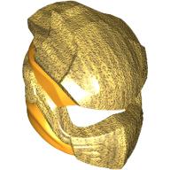 Lego Helmet, Ninja with Wraps Bright Light Orange Pattern / Pearl Gold