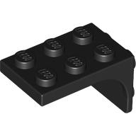Lego Bracket 2 x 3 - 2 x 2, Curved Sides / Black
