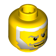 Lego Minifig Head King Jayko / King Mathias / Warrior / Wizard / Knight / , Gray Beard Fading to White Hair, White Pupils Print [Blocked Open Stud] / Yellow