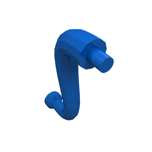 Lego Animal Body Part / Plant, Tail / Trunk / Tentacle / Tongue / Vine / Tree Branch (Short Tip) / Blue