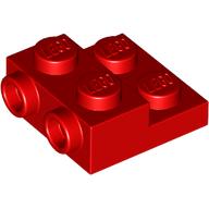 Lego Plate Special 2 x 2 x 2/3 with Two Studs On Side and Two Raised [Half Hollow Anti-stud] - Updated Version / Red