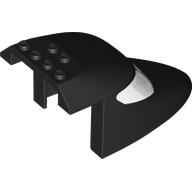 Lego Aircraft Fuselage Curved Forward 6 x 10 x 4 Top with 2 Trans-Clear Window Panes / Black