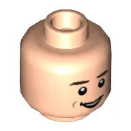 Minifig Head Peter Parker, Dark Brown Eyebrows, Smile / Scared Open Mouth Print