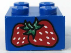 Brick 2 x 2 with Strawberries Pattern (Sticker) - Set 4165