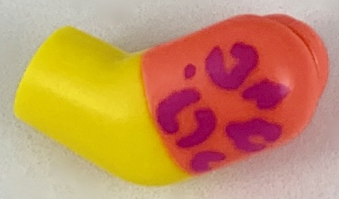Lego Arm, Left with Coral Short Sleeve, Medium Lavender Rosettes Pattern