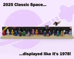 Classic Space Minifigure Display Stand (Original Box Art Inspired)