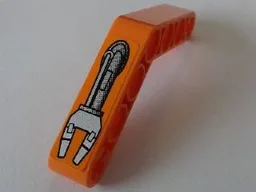 Technic, Liftarm, Modified Bent Thick 1 x 7 (4 - 4) with Robot Arm 2 Fingers Pattern Model Left Side (Sticker) - Set 8307