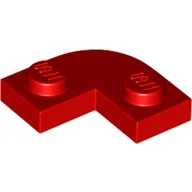 Plate Round Corner 2 x 2 with 1 x 1 Cutout / Red