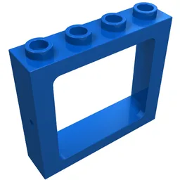Window 1 x 4 x 3 Train with All Studs Hollow / Blue