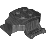 Lego Large Figure Cover 4 x 3 x 2 with Bar, 4 Studs, Ridged / Pearl Titanium