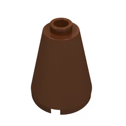 Cone 2 x 2 x 2, Open Stud / Reddish Brown