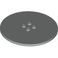Plate Special Round 8 x 8 with 2 x 2 Center Studs with Groove / Light Gray
