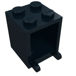 Box 2 x 2 x 2 [Solid Studs] / Black