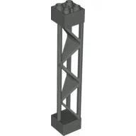 Support 2 x 2 x 10 Girder Triangular Vertical - Type 1 - Solid Top, 3 Posts / Dark Gray