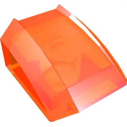 Brick Curved 2 x 2 with Lip, No Studs / Trans-Neon Orange
