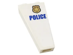 Slope, Inverted 75 2 x 1 x 3 with Blue 'POLICE' and Gold Police Badge Pattern Model Right Side (Sticker) - Set 60141