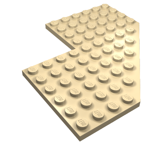 Lego Wedge Plate 10 x 10 with 4x4 Cutout and Cut Corner / Tan