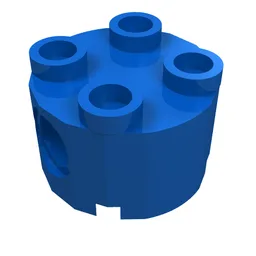 Brick Round 2 x 2, Pin Holes / Blue
