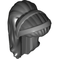 Lego Hair Long with Shiny Silver Headbands and Half-Ponytail / Black