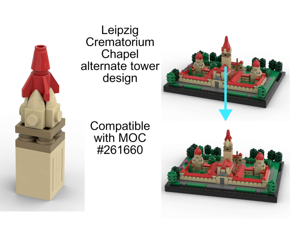 Lego Leipzig Crematorium Chapel alternate tower design