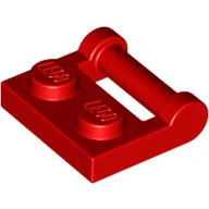 Plate Special 1 x 2 [Side Handle Closed Ends] / Red