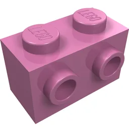 Brick Special 1 x 2 with 2 Studs on 1 Side / Dark Pink