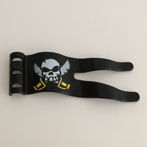Lego Duplo Flag Wavy 2 x 5 with Skull and Crossed Swords Print / Black