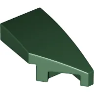 Brick Wedged, Curved 2 x 1 with Stud Notch Right / Dark Green