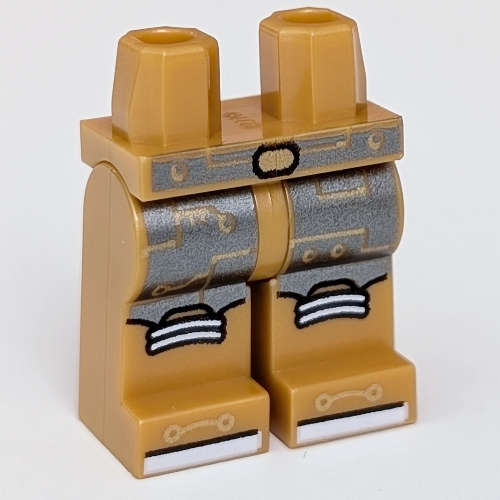 Lego Hips and Pearl Gold Legs with Silver Circuitry print / Pearl Gold