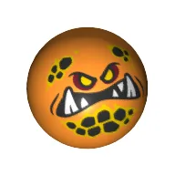 Technic Ball Joint with Yellow Eyes, and Open Mouth Print (Globlin)