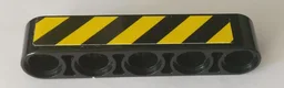 Technic, Liftarm Thick 1 x 5 with Black and Yellow Danger Stripes Pattern Model Right Side (Sticker) - Set 42082