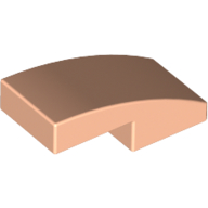 Lego Brick Curved 2 x 1 No Studs [1/2 Bow] / Light Nougat