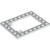 Lego Plate Special 6 x 8 Trap Door Frame Horizontal [Long Pin Holders] / White