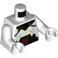 Torso, Bare Chest, Black Collar and Belt with Tubes and Red Circle (Eye) Print, White Arms and Hands
