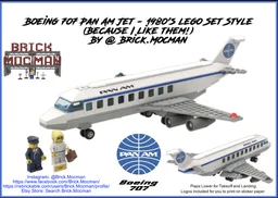 1980's Style Pan Am B707 Passenger Jet Airplane