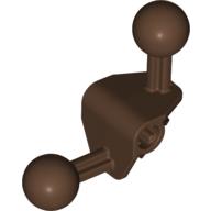 Lego Large Figure Skeletal, Limb, Angular 90°, 4 x 4 x 2 with 2 Ball Joints, and Axle Hole / Brown