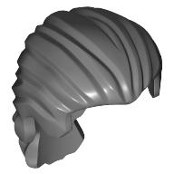 Lego Hair Swept Back with Short Ponytail / Dark Bluish Gray