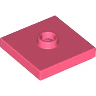 Plate Special 2 x 2 with Groove and Center Stud (Jumper) / Coral