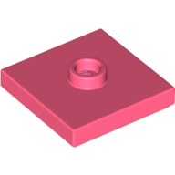 Lego Plate Special 2 x 2 with Groove and Center Stud (Jumper) / Coral