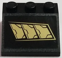 Slope 33 3 x 3 with 3 Gold Metal Plates Pattern Model Right Side (Sticker) - Set 76056