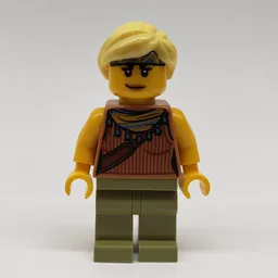 Jessica Sharpe, Vest Top with Necklace, Olive Green Legs, Bright Light Yellow Hair